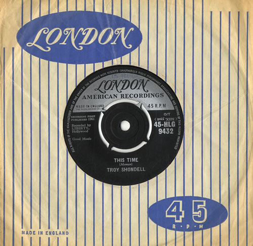 Troy Shondell This Time 7" vinyl single (7 inch record / 45) UK UR907TH512663