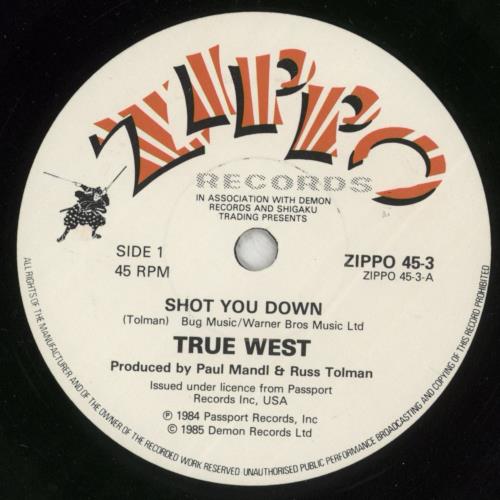 True West Shot You Down 7" vinyl single (7 inch record / 45) UK U3407SH492032