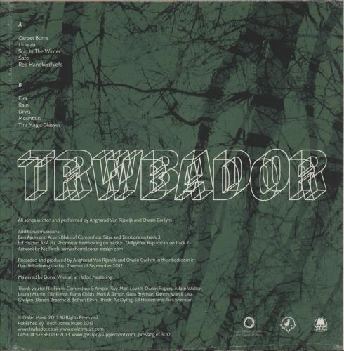 Trwbador Trwbador - White Vinyl + Numbered Shrink vinyl LP album (LP record) UK 1Y9LPTR747485