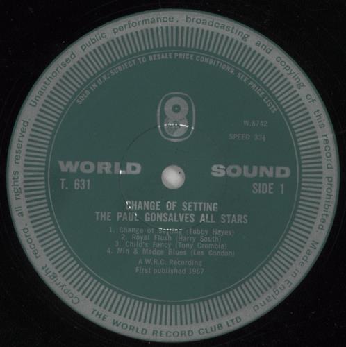 Tubby Hayes Change Of Setting vinyl LP album (LP record) UK TH-LPCH810488