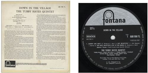 Tubby Hayes Down In The Village vinyl LP album (LP record) UK TH-LPDO384889