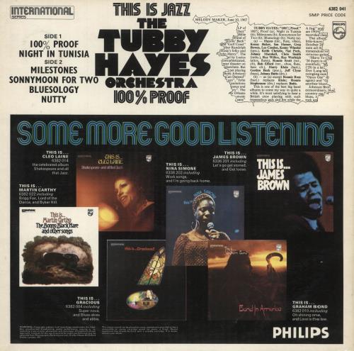 Tubby Hayes This Is Jazz - 100% Proof vinyl LP album (LP record) UK TH-LPTH469213