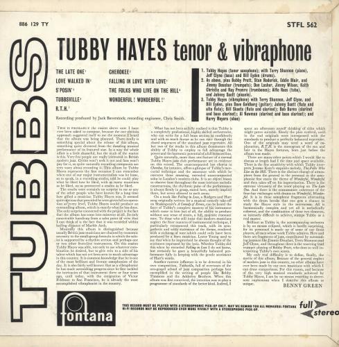 Tubby Hayes Tubbs vinyl LP album (LP record) UK TH-LPTU736237