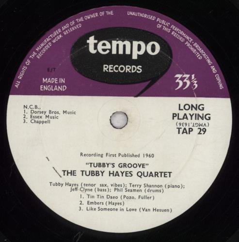 Tubby Hayes Tubby's Groove - 1st - EX vinyl LP album (LP record) UK TH-LPTU838516