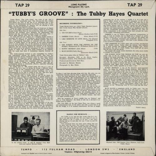 Tubby Hayes Tubby's Groove - 1st - EX vinyl LP album (LP record) UK TH-LPTU838516