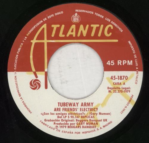 Tubeway Army Are 'Friends' Electric? (Son Los Amigos Elctricos?) 7" vinyl single (7 inch record / 45) Spanish TUB07AR170219