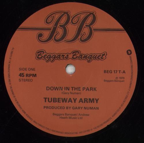 Tubeway Army Down In The Park - VG 12" vinyl single (12 inch record / Maxi-single) UK TUB12DO854158