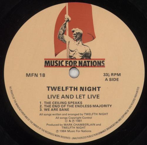 Twelfth Night Live And Let Live vinyl LP album (LP record) UK TE7LPLI384093