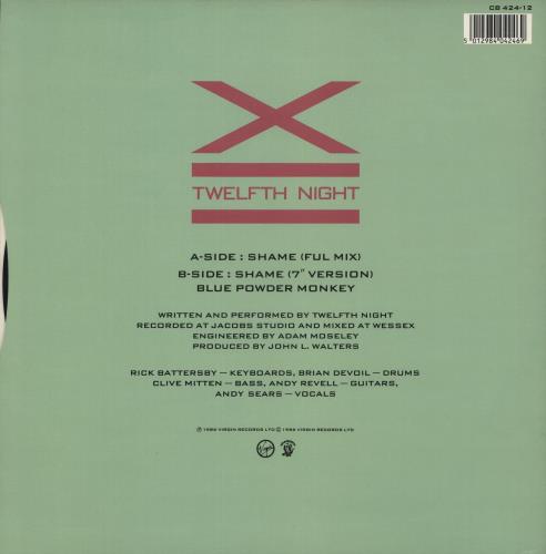 Twelfth Night Shame 12" vinyl single (12 inch record / Maxi-single) UK TE712SH567814