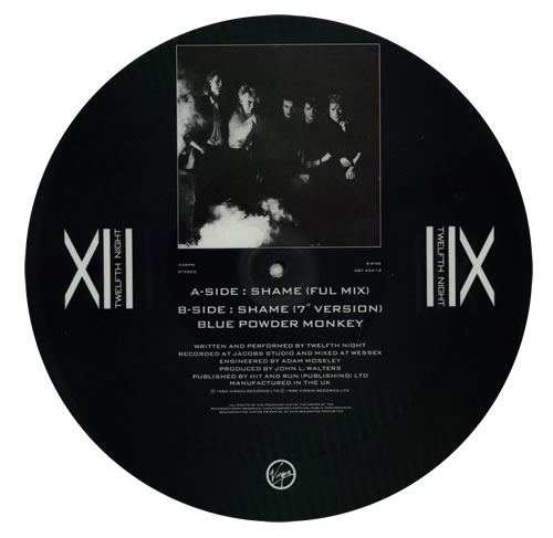 Twelfth Night Shame 12" vinyl picture disc (12 inch picture record) UK TE72PSH567816