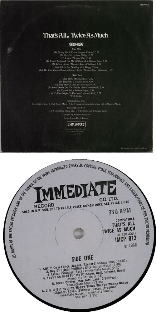 Twice As Much That's All vinyl LP album (LP record) UK TWMLPTH617093