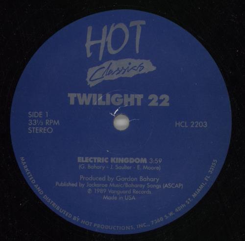 Twilight 22 Electric Kingdom 12" vinyl single (12 inch record / Maxi-single) US XWL12EL869002