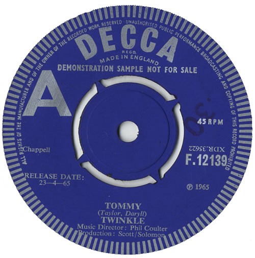Twinkle Tommy 7" vinyl single (7 inch record / 45) UK T3Z07TO449426