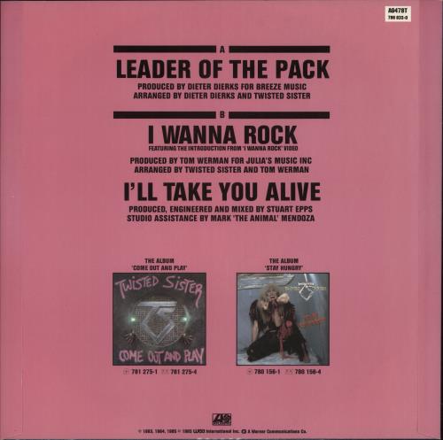 Twisted Sister Leader Of The Pack 12" vinyl single (12 inch record / Maxi-single) UK TWS12LE246194