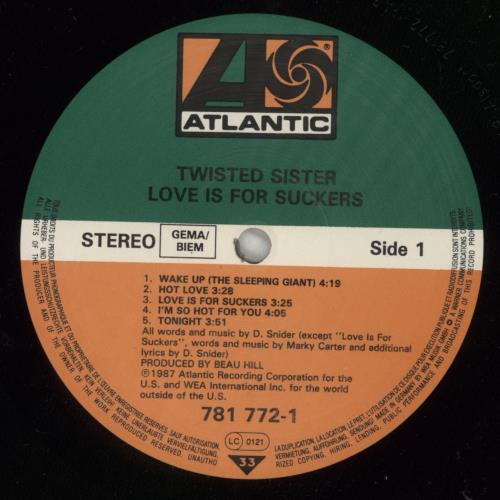 Twisted Sister Love Is For Suckers vinyl LP album (LP record) UK TWSLPLO573267