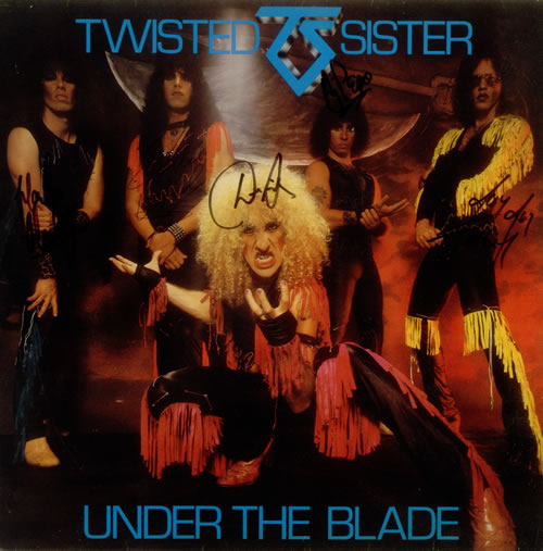 Twisted Sister Under The Blade - Autographed vinyl LP album (LP record) UK TWSLPUN548959