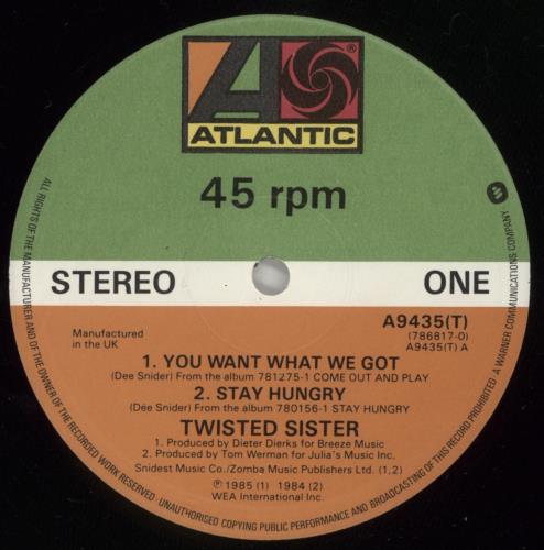 Twisted Sister You Want What We Got 12" vinyl single (12 inch record / Maxi-single) UK TWS12YO405284