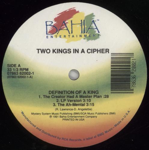Two Kings In A Cipher Definition Of A King vinyl LP album (LP record) US 9W-LPDE864955