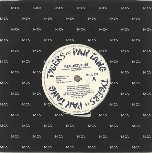 Tygers Of Pan Tang Rendezvous - Black Vinyl 7" vinyl single (7 inch record / 45) UK TYG07RE718487