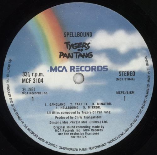 Tygers Of Pan Tang Spellbound vinyl LP album (LP record) UK TYGLPSP606695