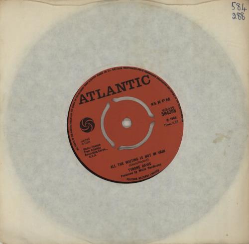 Tyrone Davis All The Waiting Is Not In Vain 7" vinyl single (7 inch record / 45) UK TY007AL683235