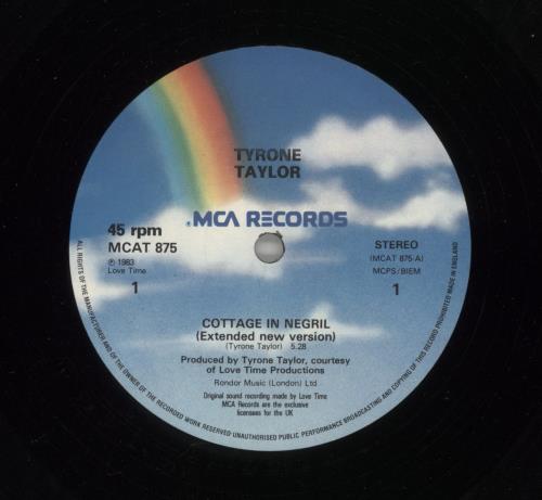 Tyrone Taylor Cottage In Negril 12" vinyl single (12 inch record / Maxi-single) UK TY412CO871210
