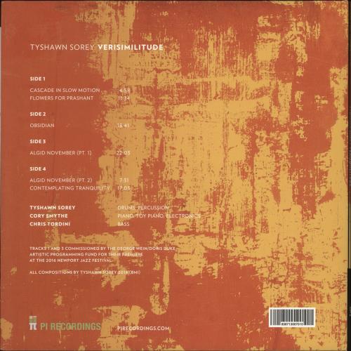 Tyshawn Sorey Verisimilitude vinyl LP album (LP record) US 934LPVE868516