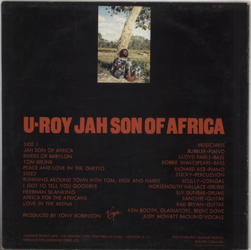 U-Roy Jah Son Of Africa vinyl LP album (LP record) UK U-RLPJA740339