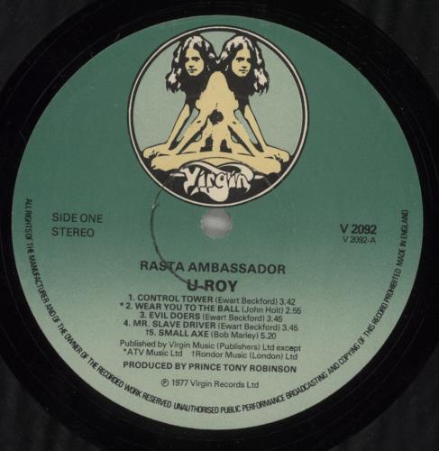 U-Roy Rasta Ambassador vinyl LP album (LP record) UK U-RLPRA643214