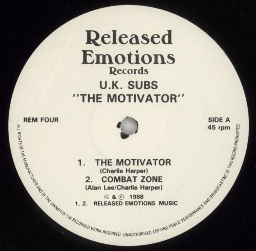 U.K. Subs Motivator 12" vinyl single (12 inch record / Maxi-single) UK UKS12MO868386
