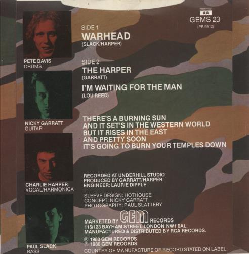 U.K. Subs Warhead - Brown Vinyl 7" vinyl single (7 inch record / 45) UK UKS07WA86799