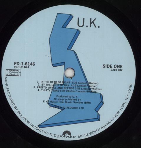 U.K. U.K. vinyl LP album (LP record) US U-KLPUK285634