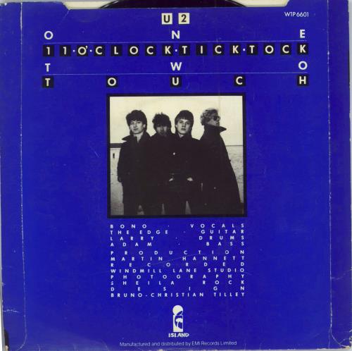 U2 11 O'Clock Tick Tock - P/S 7" vinyl single (7 inch record / 45) Irish U-207OC213325