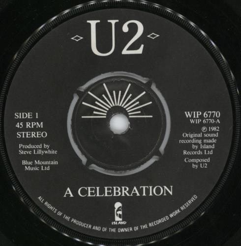 U2 A Celebration - EX 7" vinyl single (7 inch record / 45) UK U-207AC383025