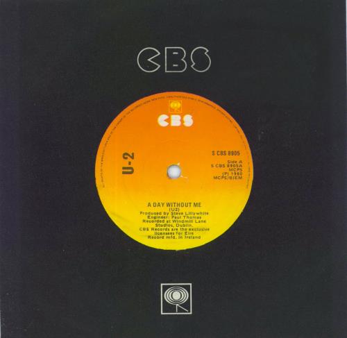 U2 A Day Without Me - Translucent 7" vinyl single (7 inch record / 45) Irish U-207AD809761