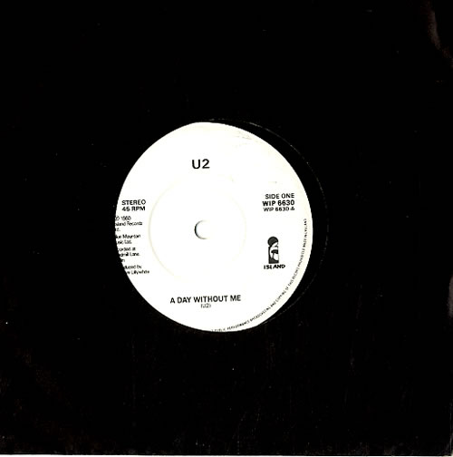 U2 A Day Without Me - White Label 7" vinyl single (7 inch record / 45) UK U-207AD609230