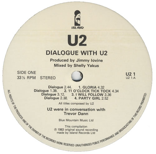 U2 A Dialogue With U2 vinyl LP album (LP record) UK U-2LPAD432430