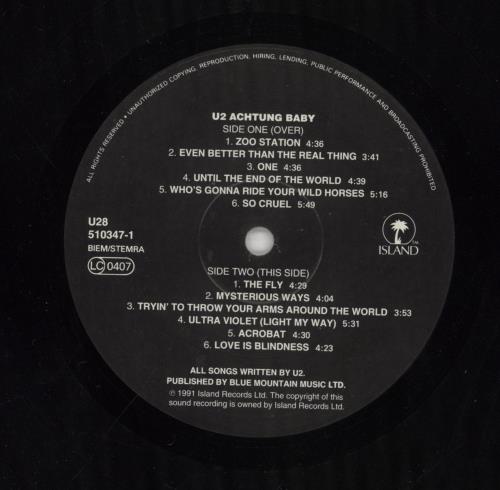 U2 Achtung Baby - Uncensored Sleeve + Inner vinyl LP album (LP record) UK U-2LPAC515767