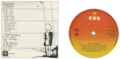 U2 Another Day - Black Vinyl - EX 7" vinyl single (7 inch record / 45) Irish U-207AN401453