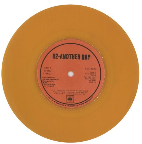 U2 Another Day - Orange Vinyl 7" vinyl single (7 inch record / 45) Irish U-207AN322244