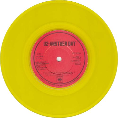 U2 Another Day - Yellow Vinyl 7" vinyl single (7 inch record / 45) Irish U-207AN02601