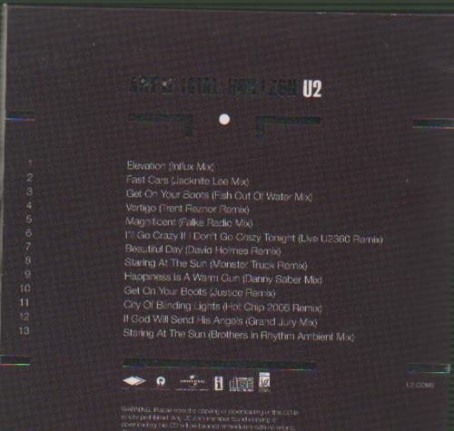 U2 Artificial Horizon CD album (CDLP) UK U-2CDAR655791