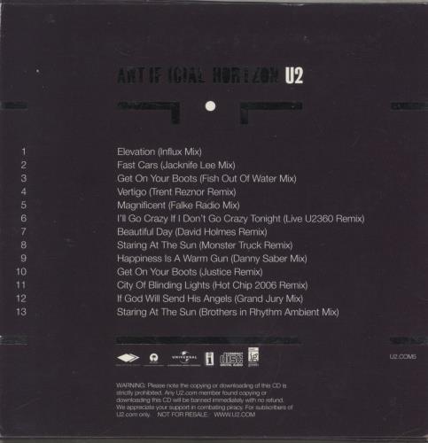 U2 Artificial Horizon CD album (CDLP) UK U-2CDAR655791
