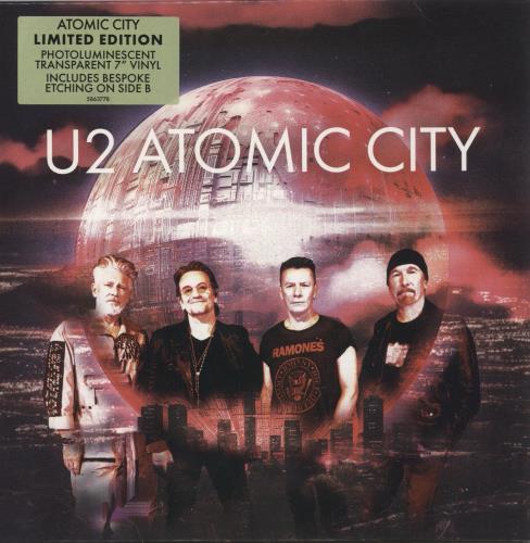U2 Atomic City - Photoluminescent Transparent Vinyl 7" vinyl single (7 inch record / 45) UK U-207AT865937