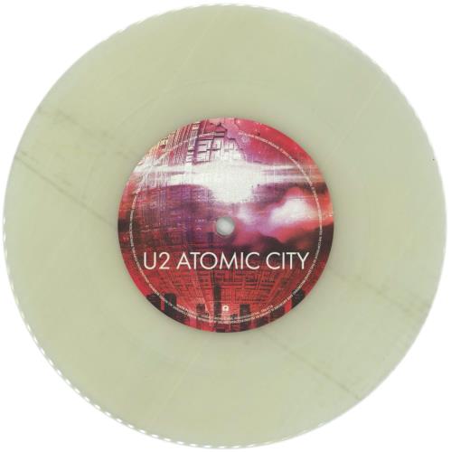 U2 Atomic City - Photoluminescent Transparent Vinyl 7" vinyl single (7 inch record / 45) UK U-207AT865937