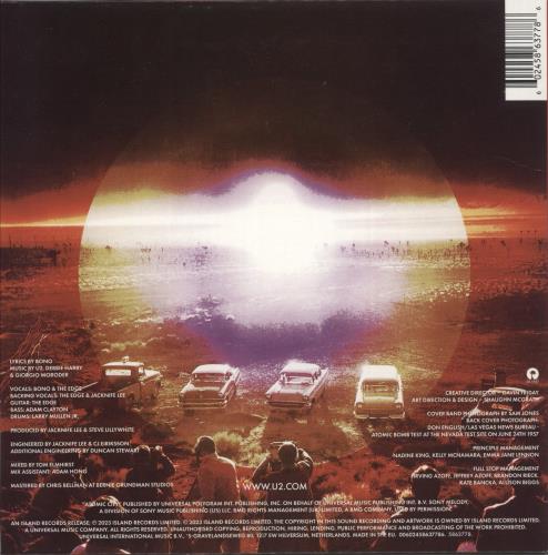 U2 Atomic City - Photoluminescent Transparent Vinyl 7" vinyl single (7 inch record / 45) UK U-207AT865937