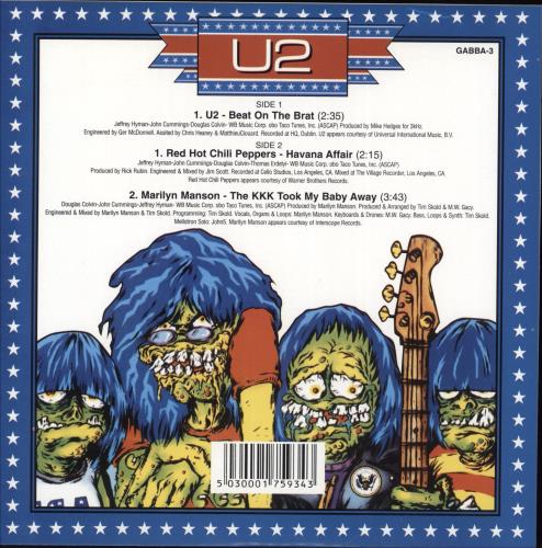 U2 Beat On The Brat 7" vinyl single (7 inch record / 45) US U-207BE865731