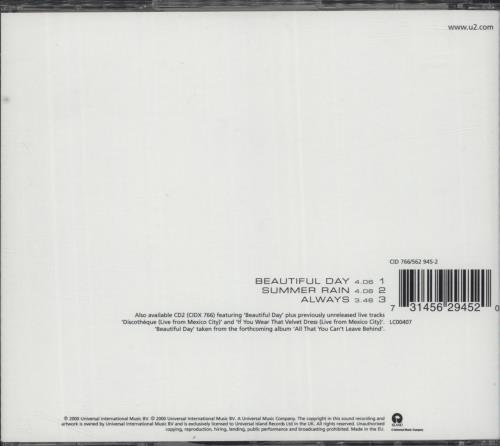 U2 Beautiful Day CD 1 & 2 2-CD single set (Double CD single) UK U-22SBE865283