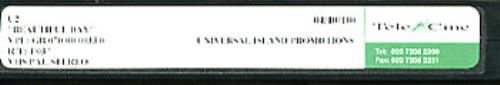 U2 Beautiful Day video (VHS or PAL or NTSC) UK U-2VIBE167315