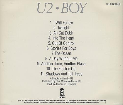 U2 Boy - No Barcode CD album (CDLP) UK U-2CDBO170919